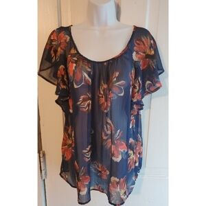 Fynn & Rose Sheer Floral Top